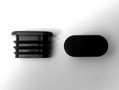 Fusszapfen 30x18mm, schwarz, oval, Kunststoff